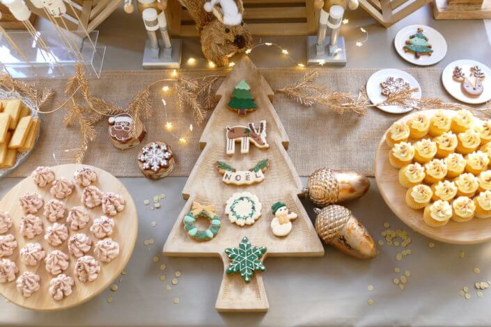 Noël des enfant chez Filorga par Studio Candy avec un grand goûter de Noël décoré et naturel, stand de maquillage, 2 ateliers créatifs, stand de crêpes