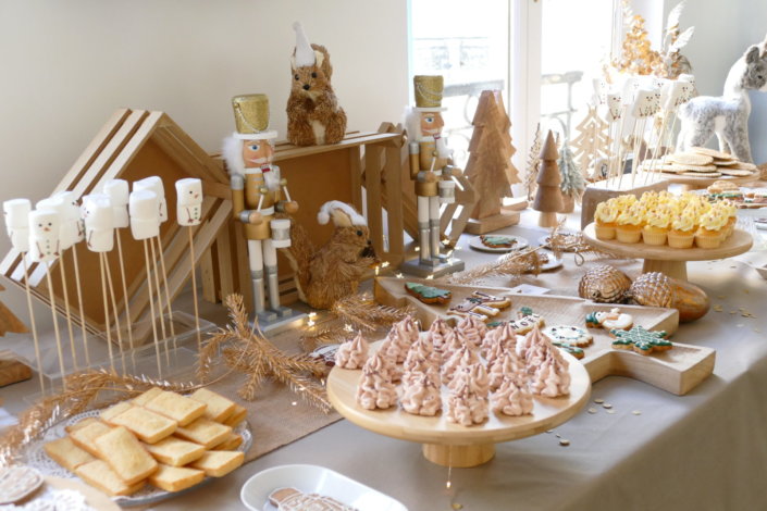 Noël des enfant chez Filorga par Studio Candy avec un grand goûter de Noël décoré et naturel, stand de maquillage, 2 ateliers créatifs, stand de crêpes